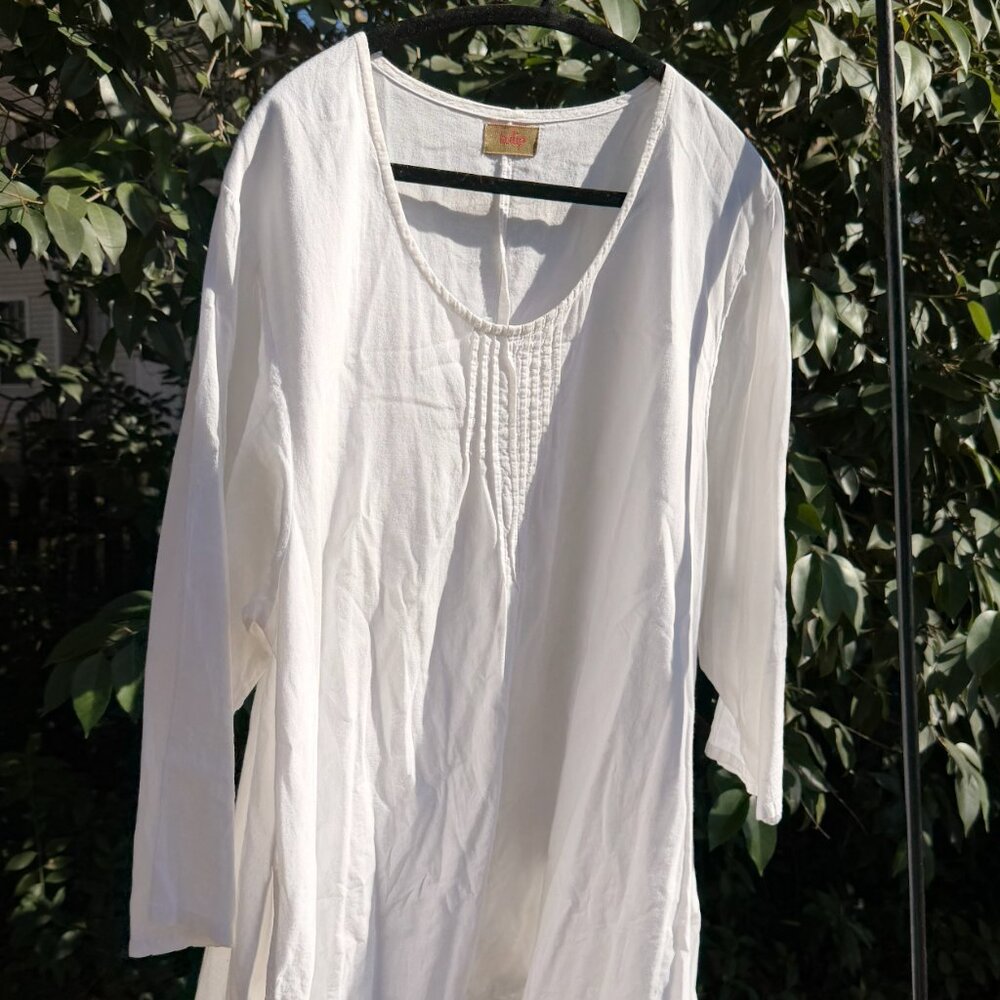 Tulip White Cotton Tunic Top – OS